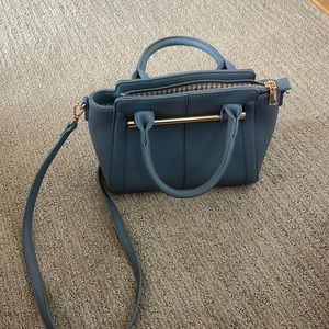 Blue leather purse